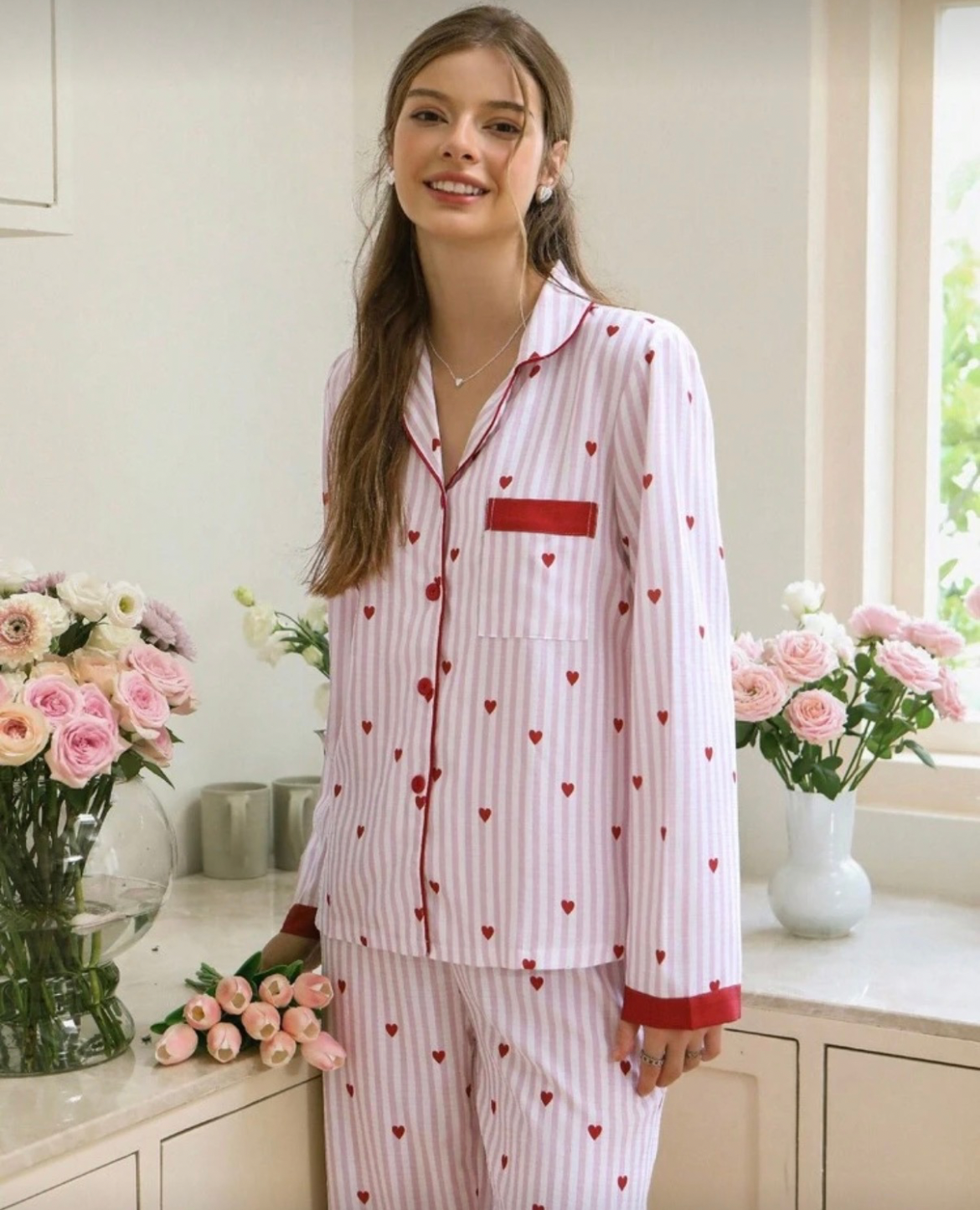 Striped Heart Pj