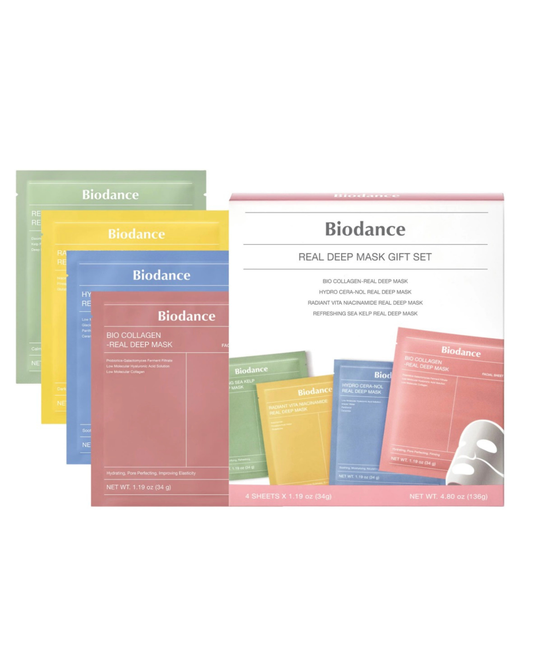 Real Deep Mask Gift Set - 4 Masks for Pore Care, Hydration, Calming and Dark Spot Treatment